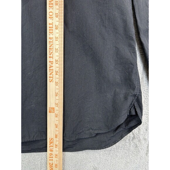 Claiborne Long Sleeve Button Shirt Men's XXL Slim Fit Black Pinstriped - Picture 6 of 7
